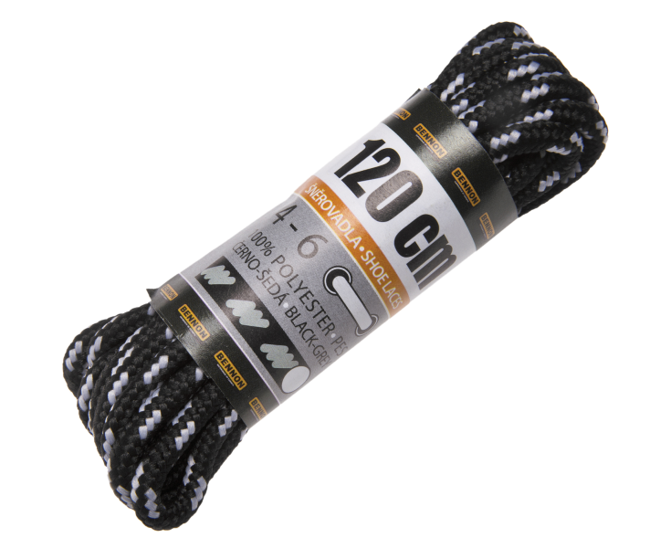 BNN LACES Black-Grey Box 120 cm