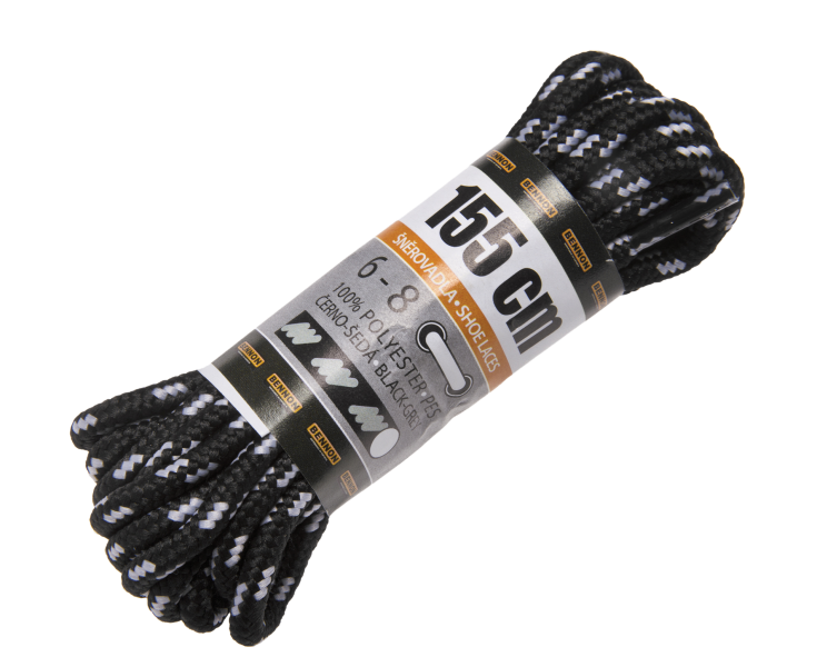 BNN LACES Black-Grey Box 155 cm
